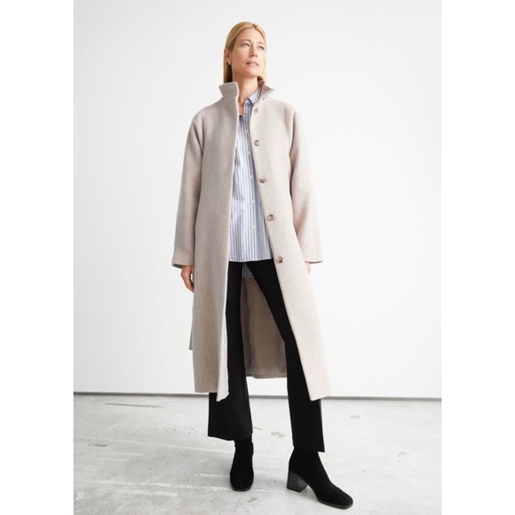 & Other Stories Belted Wool Coat - Picture 4 of 12